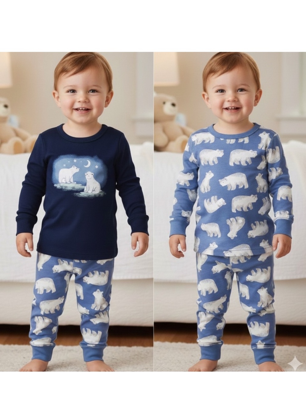 Carter's Blue Polar Bear Kids 3 piece Pajamas set in 3t